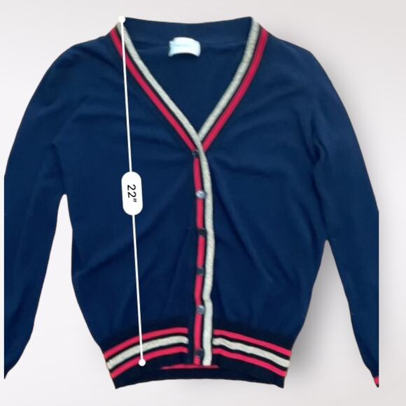 ViCOLO Cardigan Sweater Womens Size Small Blue, Red, Gold - Picture 6 of 9
